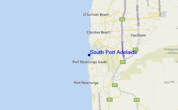 locatiekaart van South Port Adelaide
