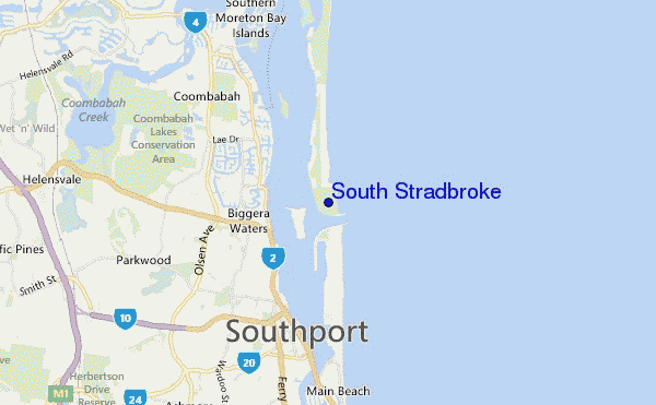 locatiekaart van South Stradbroke