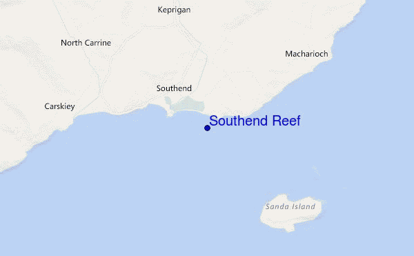 locatiekaart van Southend Reef