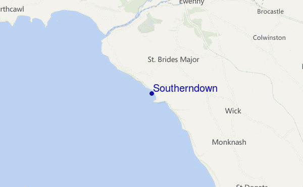 locatiekaart van Southerndown