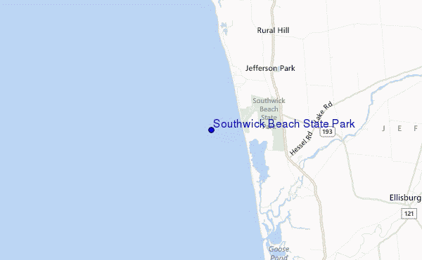 locatiekaart van Southwick Beach State Park