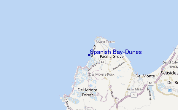 locatiekaart van Spanish Bay-Dunes