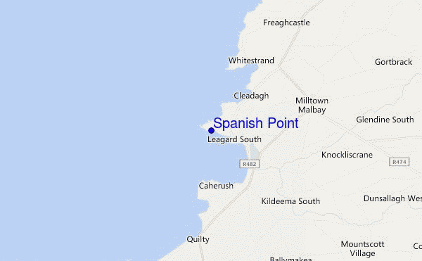 locatiekaart van Spanish Point