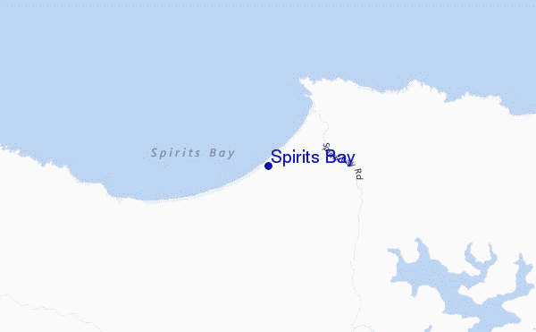 locatiekaart van Spirits Bay