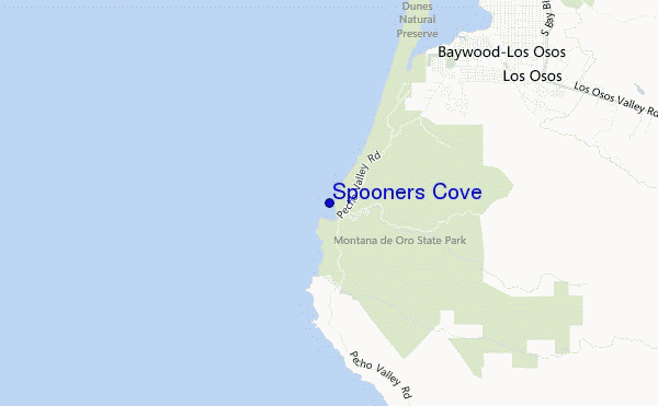 locatiekaart van Spooners Cove
