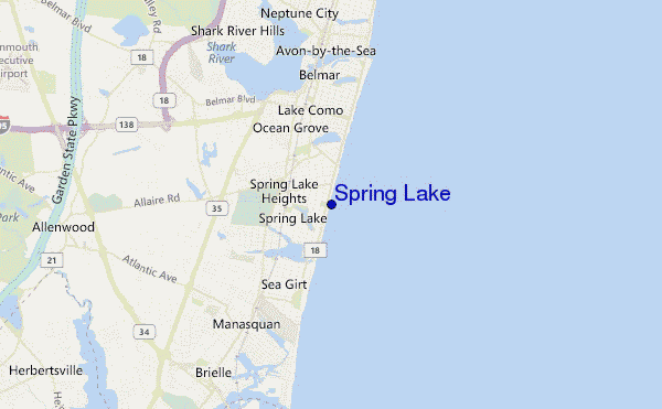 locatiekaart van Spring Lake