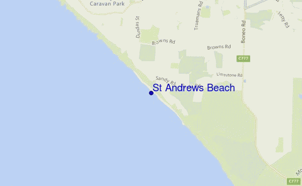 locatiekaart van St Andrews Beach