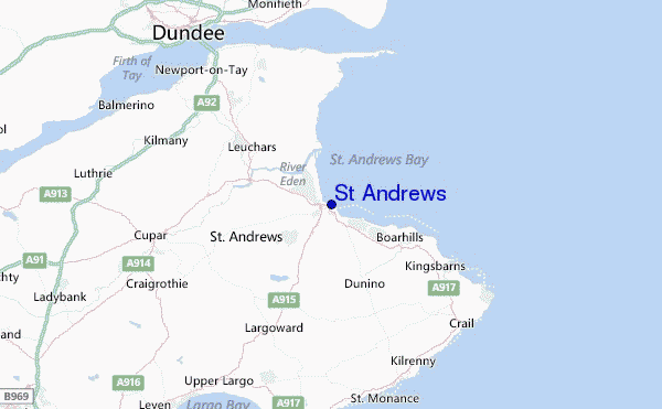 St Andrews Location Map