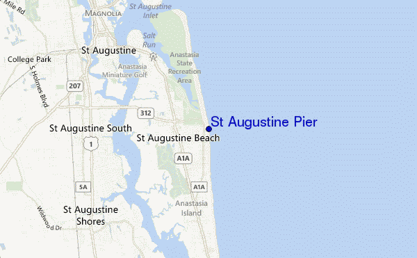 locatiekaart van St Augustine Pier
