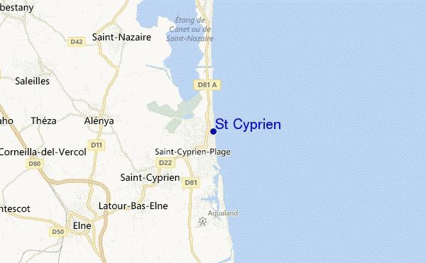 locatiekaart van St Cyprien