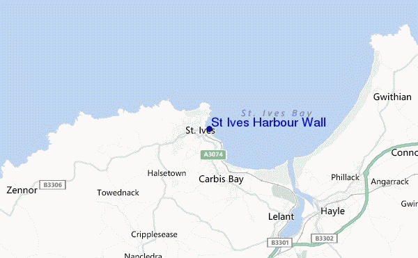 locatiekaart van St Ives Harbour Wall