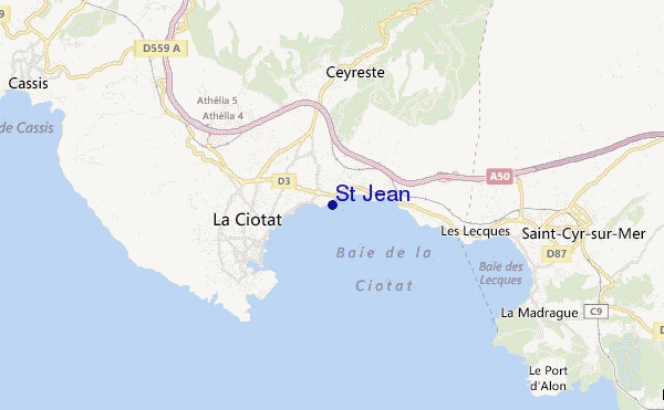 locatiekaart van St Jean