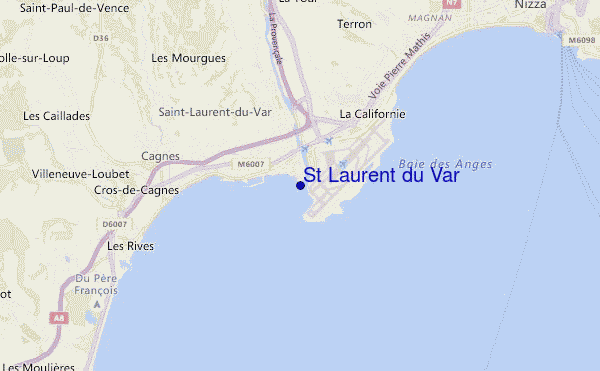 locatiekaart van St Laurent du Var