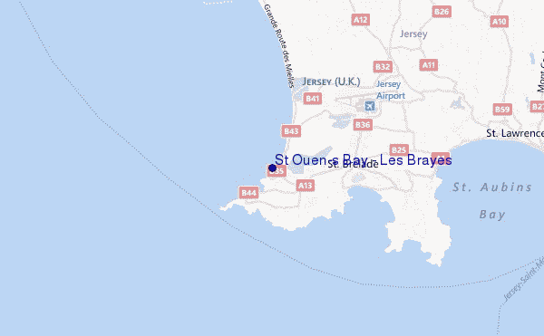 locatiekaart van St Ouen's Bay - Les Brayes