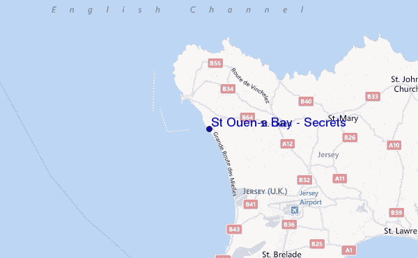 locatiekaart van St Ouen's Bay - Secrets
