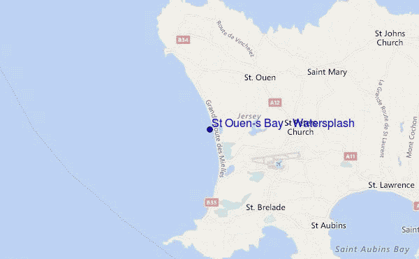 locatiekaart van St Ouen's Bay - Watersplash