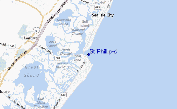 locatiekaart van St Phillip's