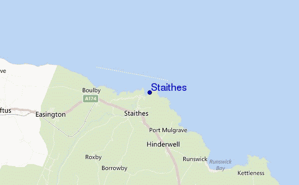 locatiekaart van Staithes