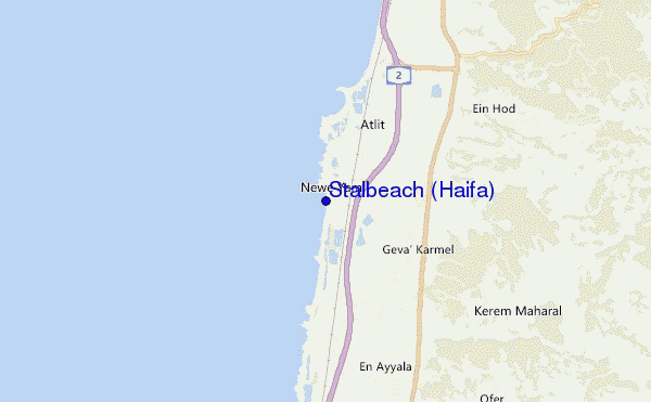 locatiekaart van Stalbeach (Haifa)