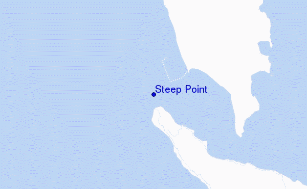 locatiekaart van Steep Point
