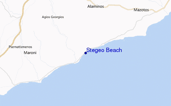 locatiekaart van Stegeo Beach