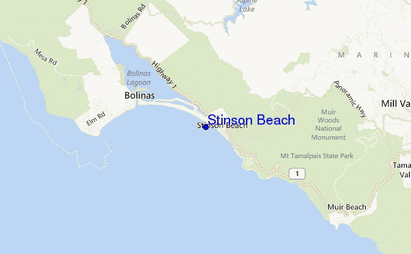 locatiekaart van Stinson Beach