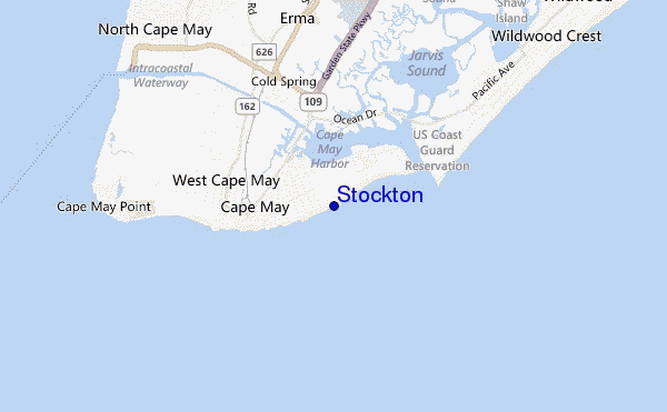 locatiekaart van Stockton