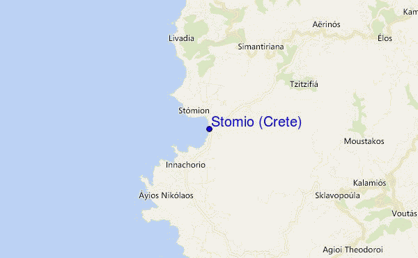 locatiekaart van Stomio (Crete)