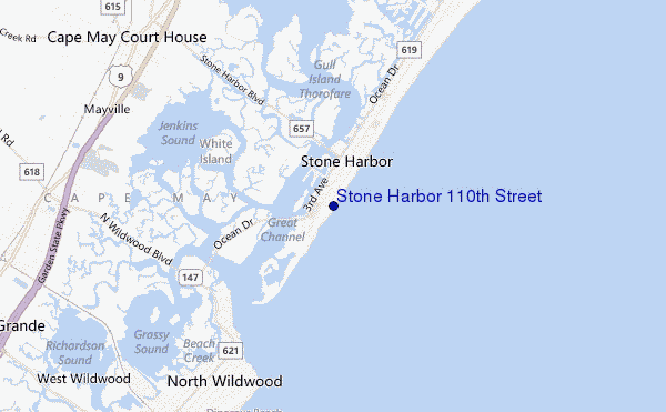 locatiekaart van Stone Harbor 110th Street