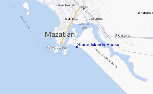 locatiekaart van Stone Islands Peaks