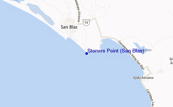 locatiekaart van Stoners Point (San Blas)
