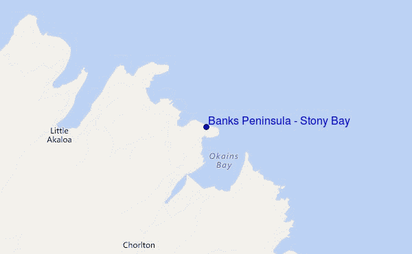 locatiekaart van Banks Peninsula - Stony Bay