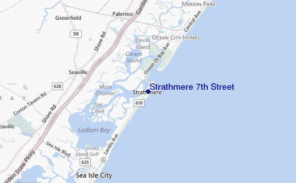 locatiekaart van Strathmere 7th Street