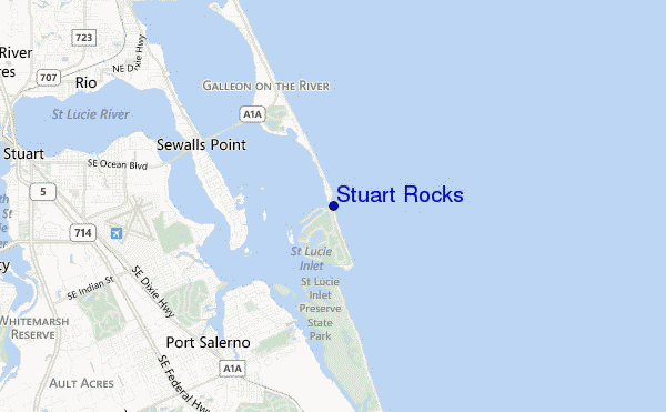 locatiekaart van Stuart Rocks