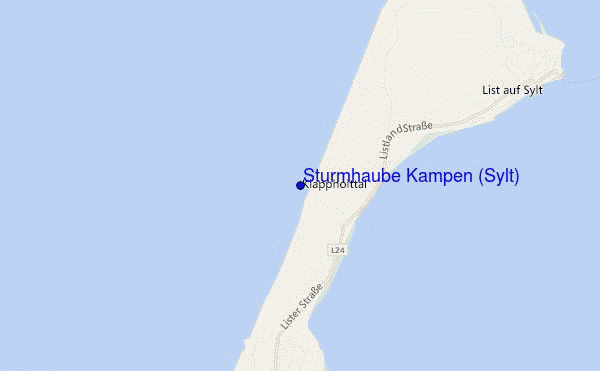 locatiekaart van Sturmhaube Kampen (Sylt)