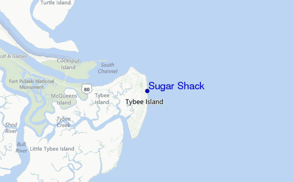locatiekaart van Sugar Shack