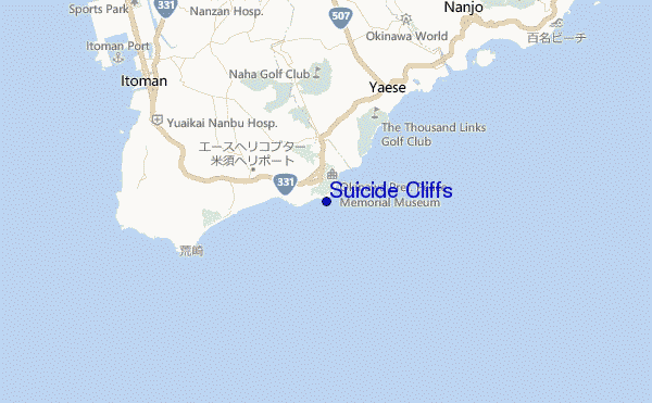 locatiekaart van Suicide Cliffs