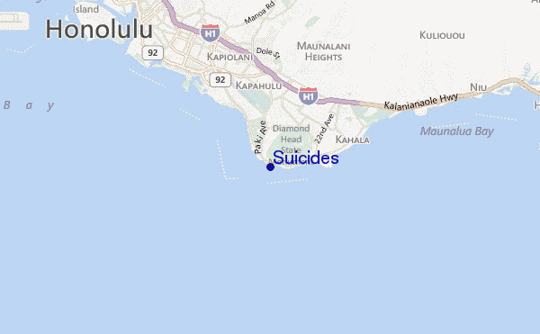 locatiekaart van Suicides