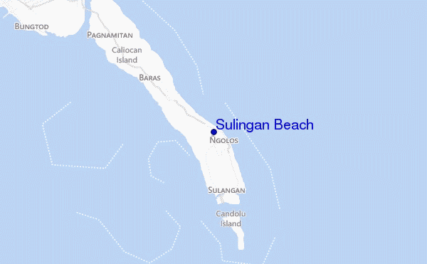 locatiekaart van Sulingan Beach