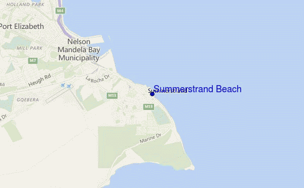 locatiekaart van Summerstrand Beach