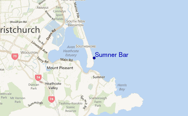 locatiekaart van Sumner Bar