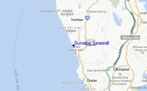 locatiekaart van Sunabe Seawall