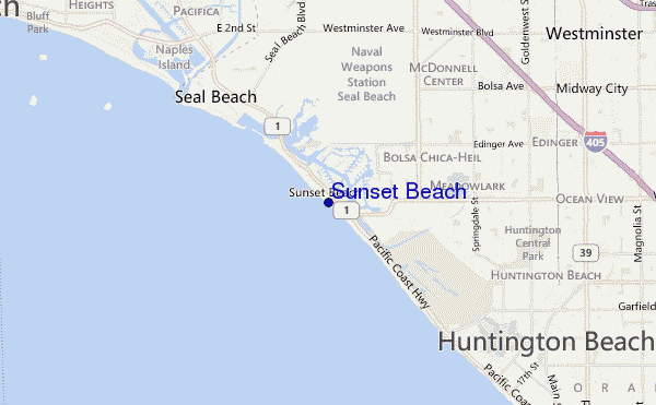 locatiekaart van Sunset Beach