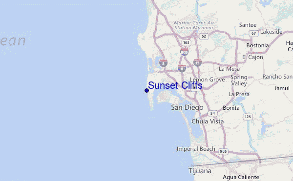 Sunset Cliffs Location Map