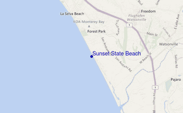locatiekaart van Sunset State Beach