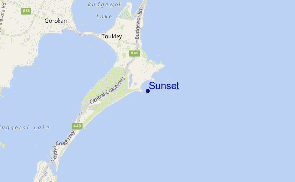 locatiekaart van Sunset