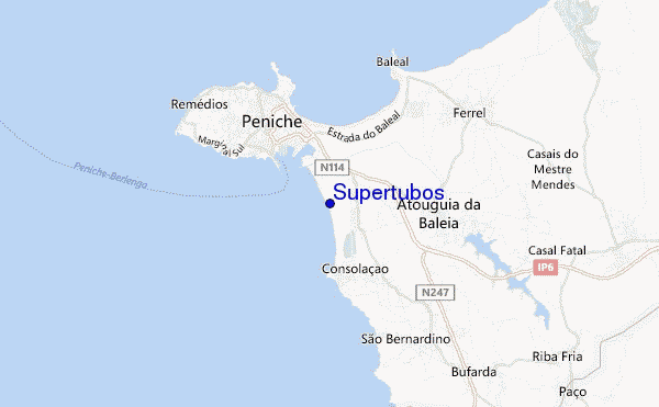 locatiekaart van Supertubos