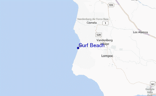 Surf Beach Location Map