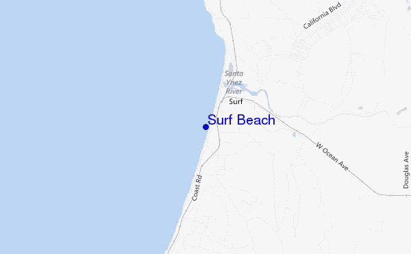 locatiekaart van Surf Beach