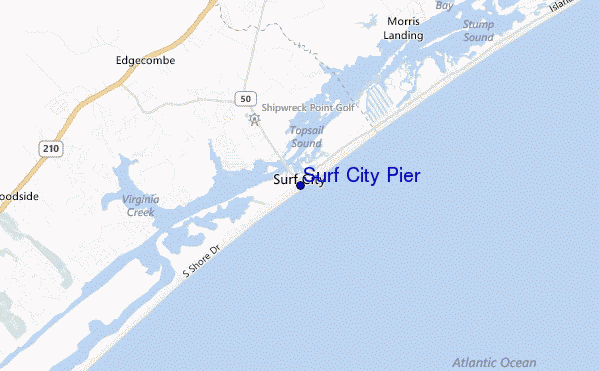 locatiekaart van Surf City Pier